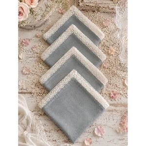 SHABBY CHIC by Rachel Ashwell Cotton Napkins Crochet Lace Set of 4 Romantic Boho